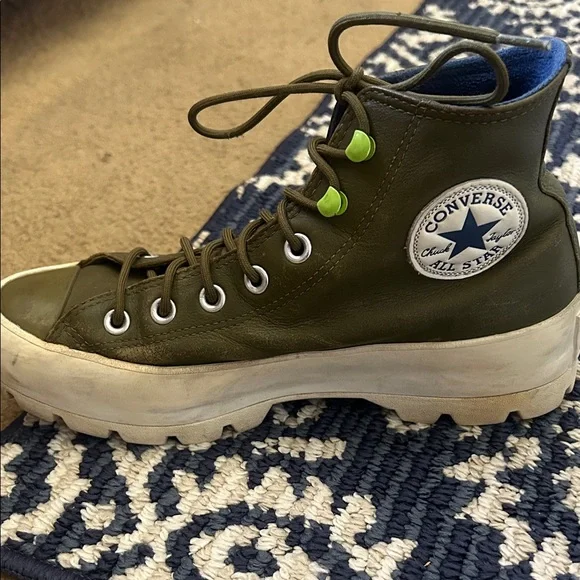 Converse Olive Green High-Top Sneakers - Picture 2 of 4
